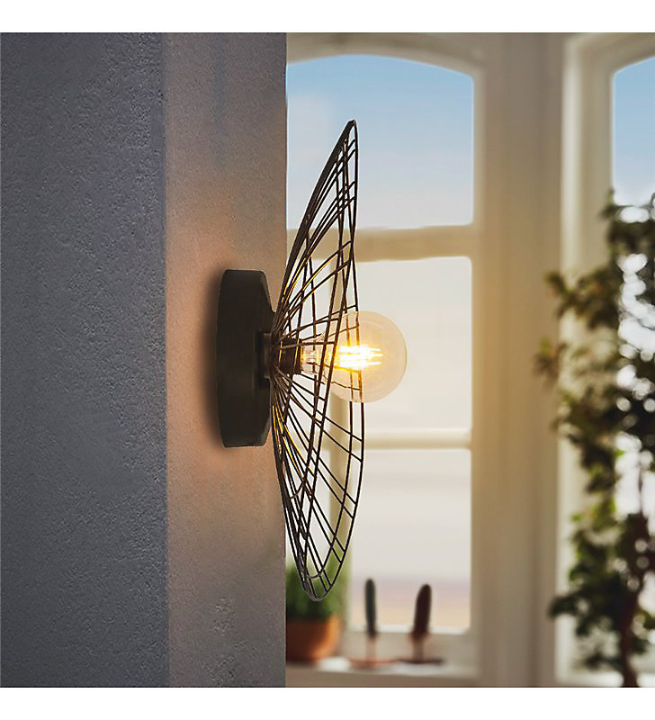 Luminaire et éclairage intérieur – Applique murale ou plafonnier Anja métal noir compatible LED