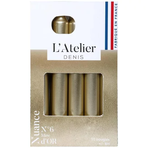 Bougie de ménage 17 cm or L’Atelier de Denis - Le pack de 4