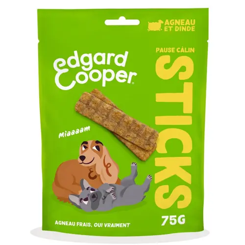 Friandises pour chien adulte à l'agneau et à la dinde sticks sans céréales Edgard & Cooper - 75 g