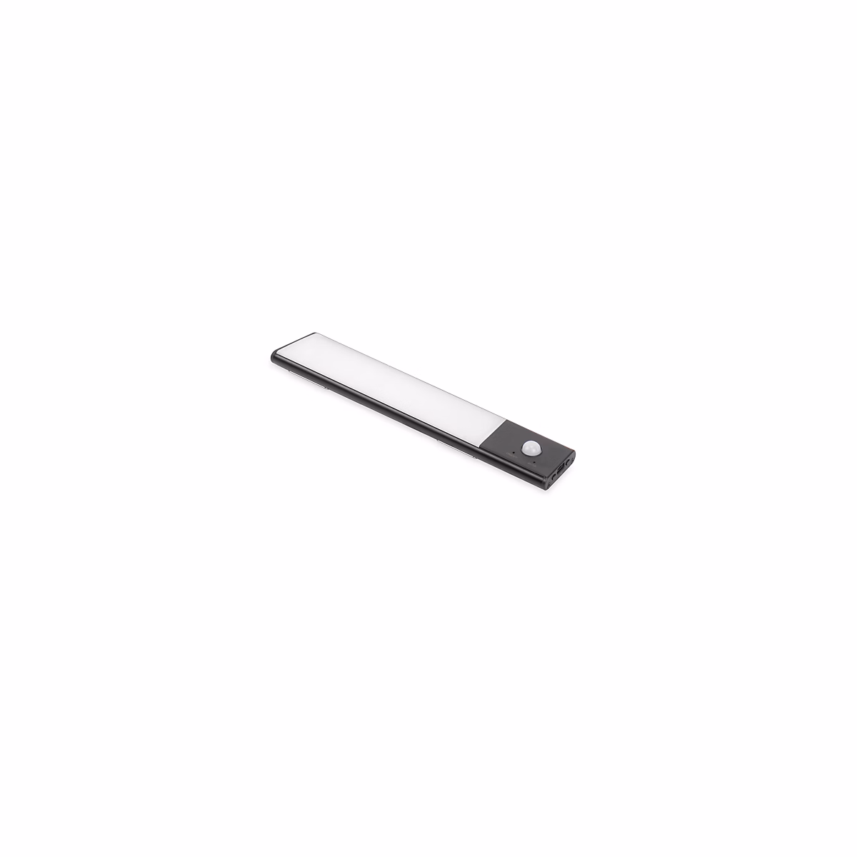Emuca Luminaire LED Kaus Black rechargeable par USB avec détecteur de mouvement – 240mm, Peint en noir