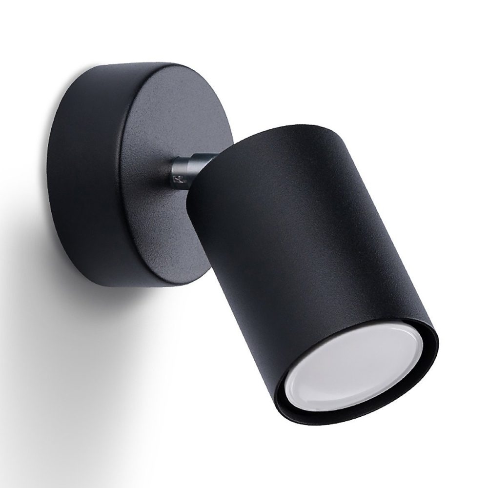 Applique murale en Acier – LUCIDA | Noir | IP20 | Max 10W LED | GU10 | Style Minimaliste
