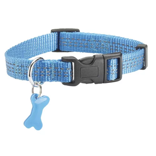 Collier pour chien coloris bleu en nylon tressé Bobby Safe – Taille M