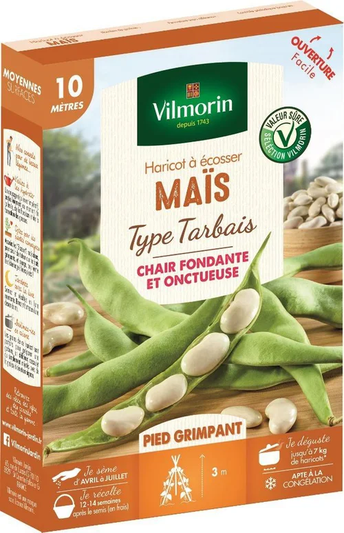 Haricot à écosser Maïs Type Tarbais Vilmorin - graines à semer