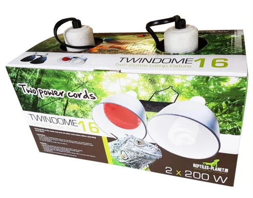 Support éclairage et chauffage pour terrarium coloris blanc Reptile Planet Twindome 16 - Ø 16 x H 19 cm