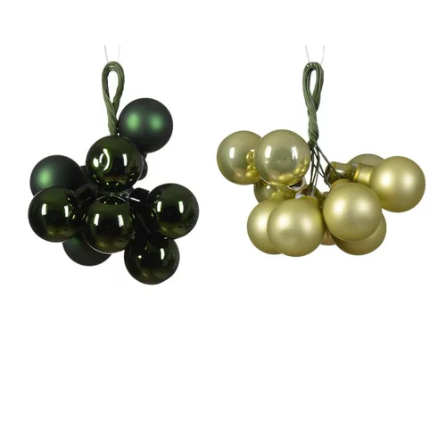 Grappe de boules en verre uni vert ou pistache - Ø 2 cm