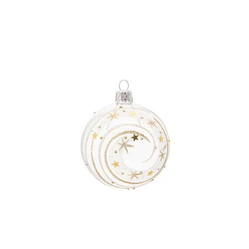 Boule décorative coloris gris en verre nordique - Ø 7 cm