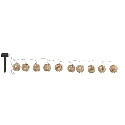 Guirlande solaire à lampions en bois Watt&Home Lindy - 300 cm