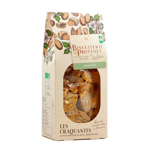 Craquantes aux amandes bio Biscuiterie de Provence - 180 g