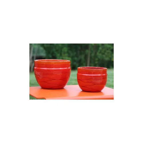 Pot austral de 2,3 L en terre émaillée coloris orange Ø 16 x 13 cm