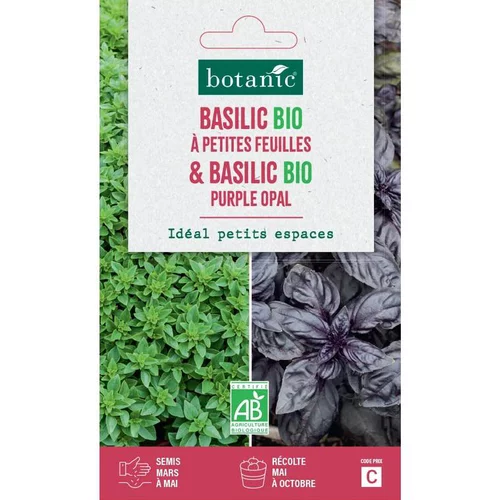 Mélange de graines basilic bio à petites feuilles et de purple opal bio botanic® - graines à semer