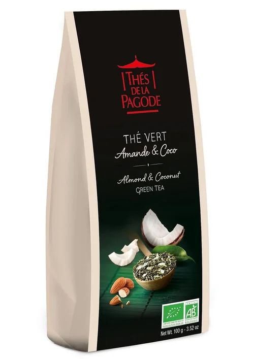 Thé vert amande et coco bio Thés de la pagode - 100 g