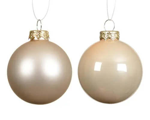 Ensemble de 6 boules en verre émaillé et mat perle - Ø 8 cm