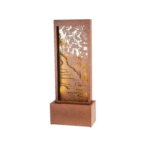 Fontaine en acier galvanisé coloris brun rustique - 25 x 50 x 123 cm
