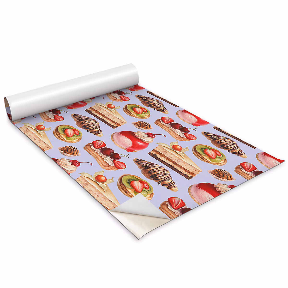 Auto Adhesif Film Vinyle Décoratif Wallfluent 100 × 50 cm Dessert De Dessin Animé Facile À Nettoyer Et Amovible