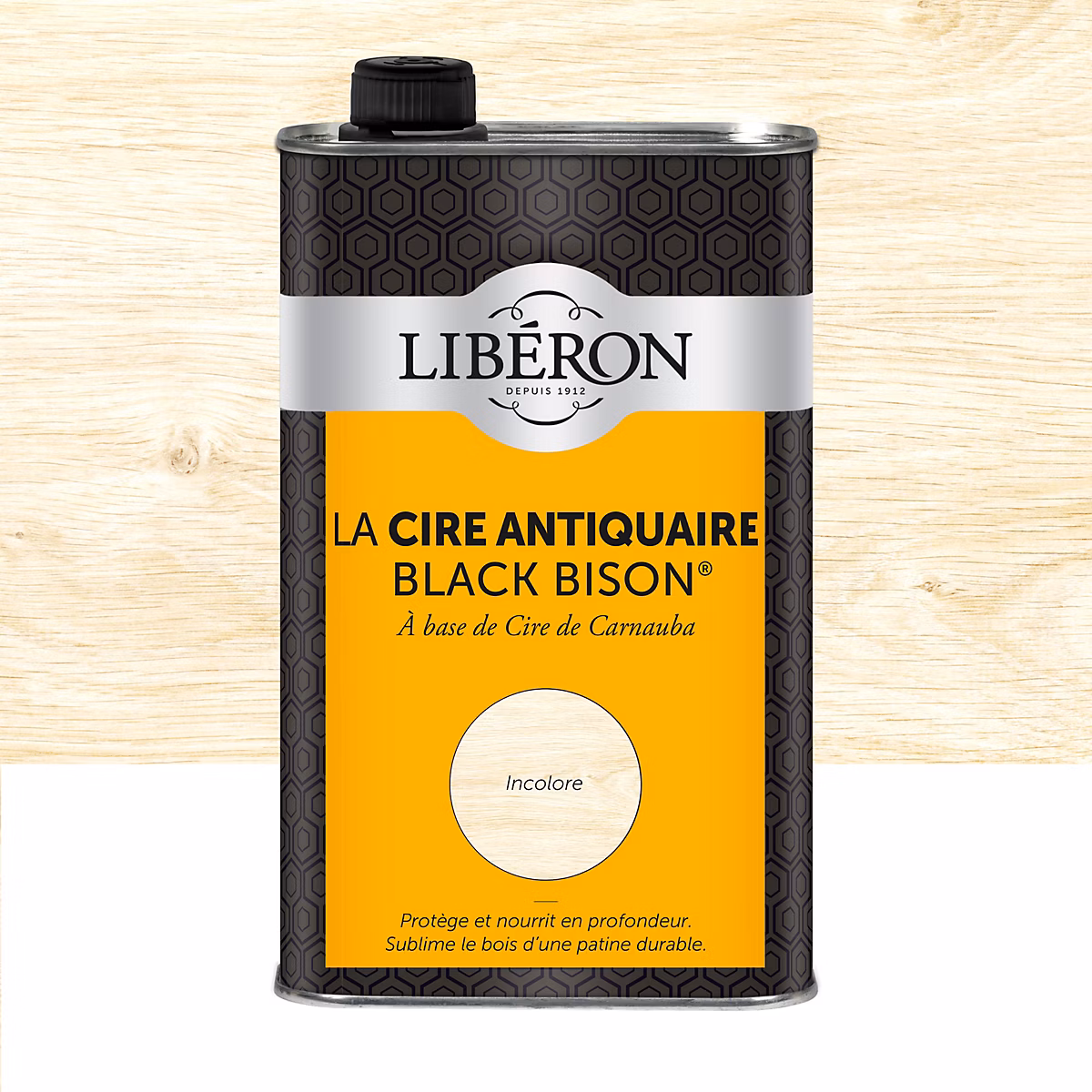 Relooking et peinture pour bois, meuble et objet – Cire liquide antiquaire black bison pour meubles Libéron incolore 500ml