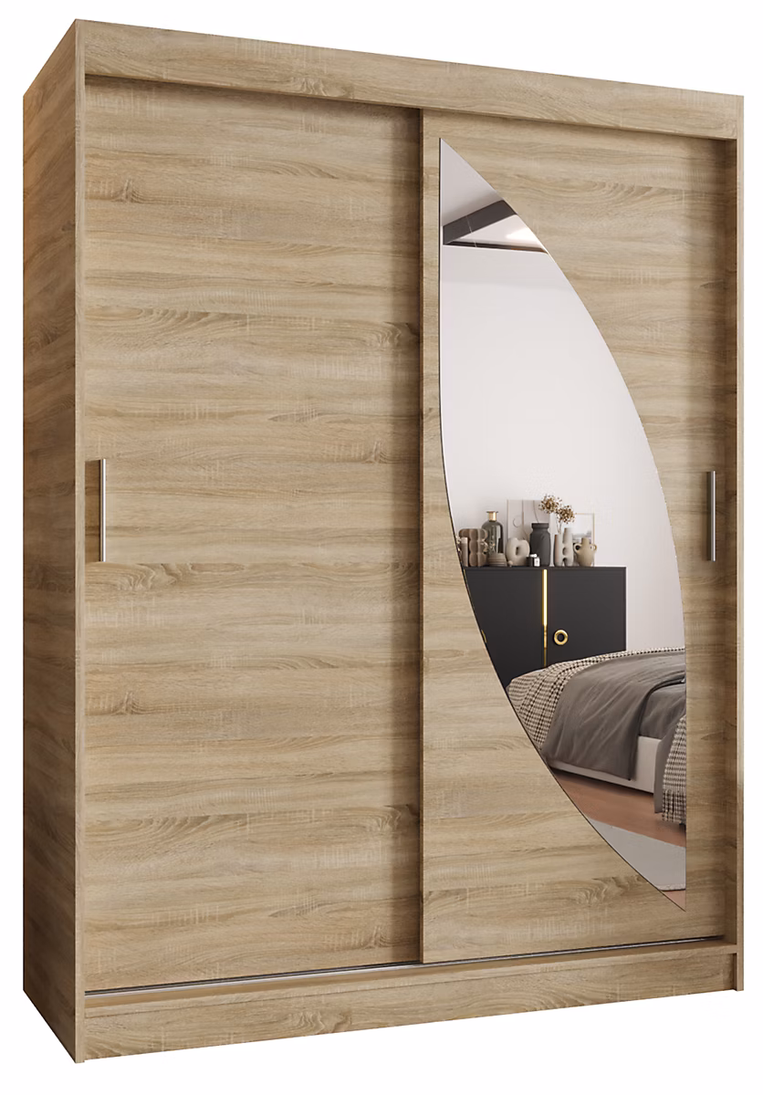 Armoire MILO à portes coulissantes H. 200 x L. 150 x P. 62 – 2 portes