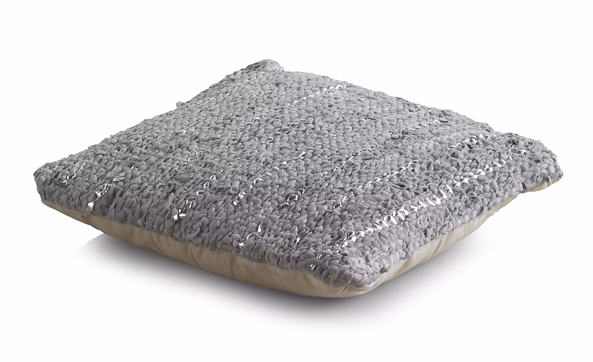 Coussin en cuir et coton 45 × 45 cm