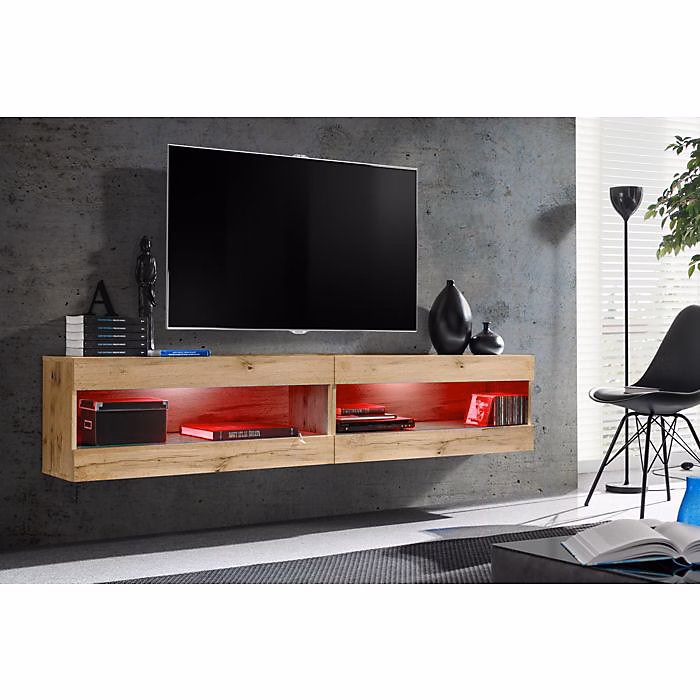 Ensemble Komodee TIVOLI SET4 avec LED RGB – Bois Naturel 35 × 200 × 41 cm