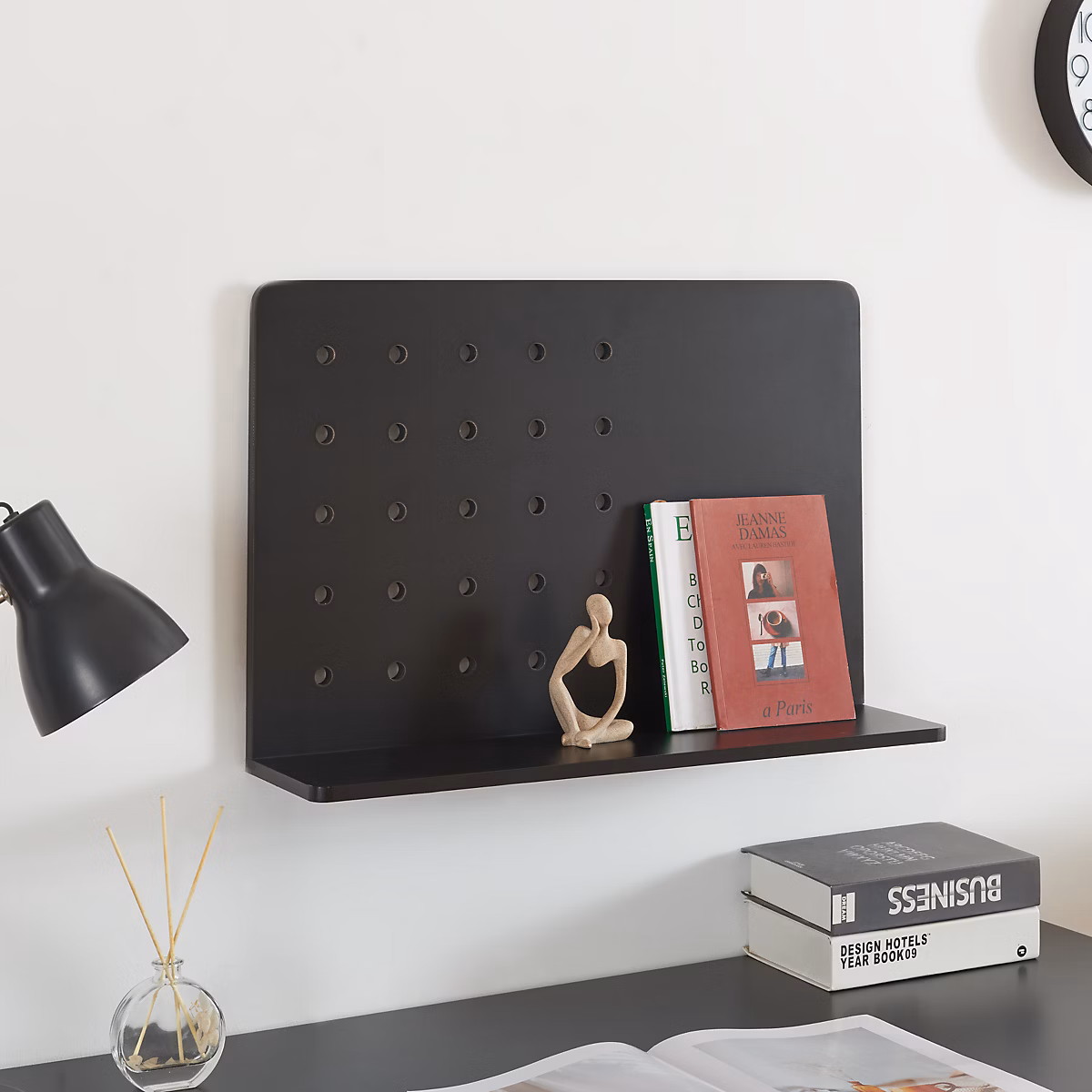Étagère murale Doenna 60 × 15 × 40 cm noir en.casa