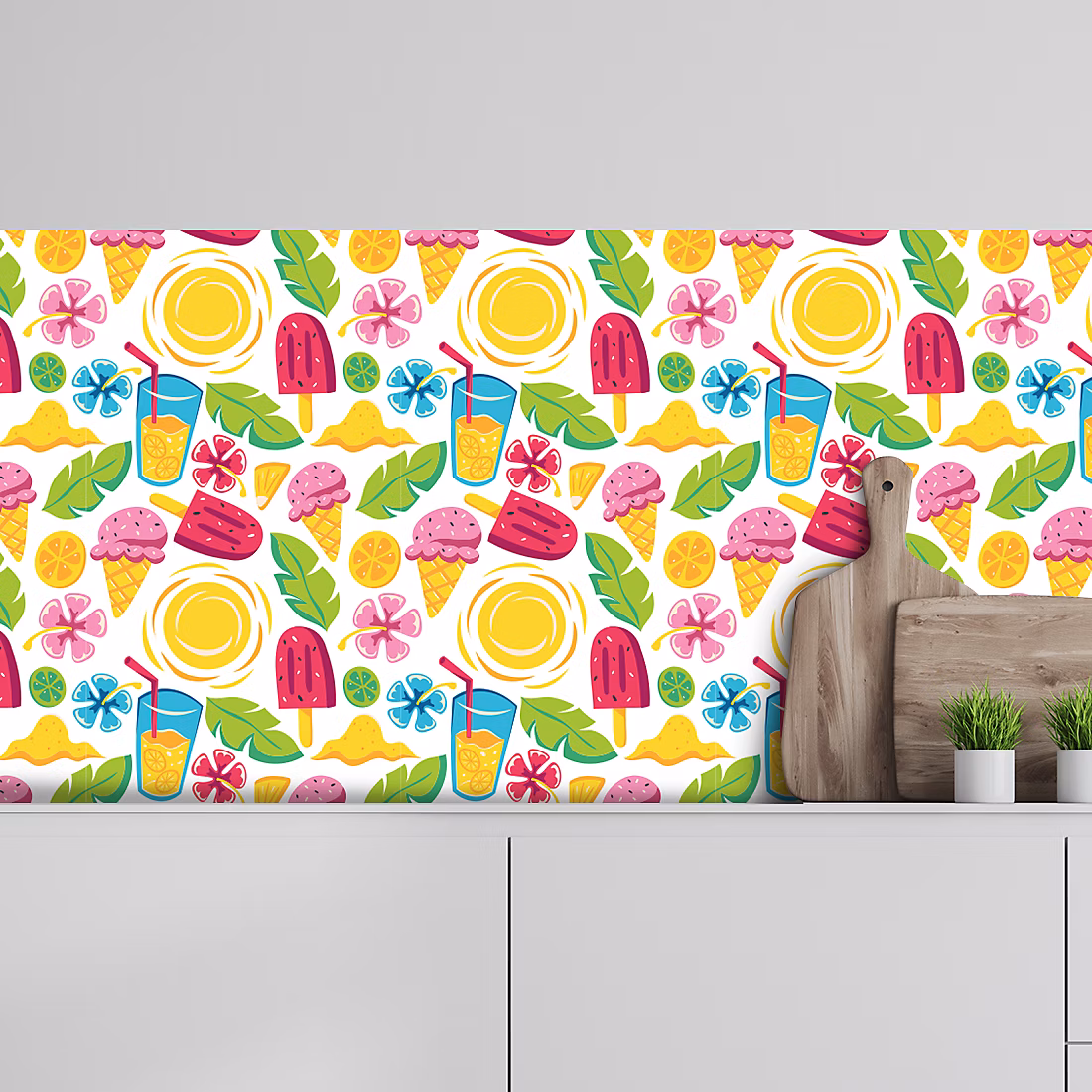 Crédence adhésive ice cream summer 60 × 300cm