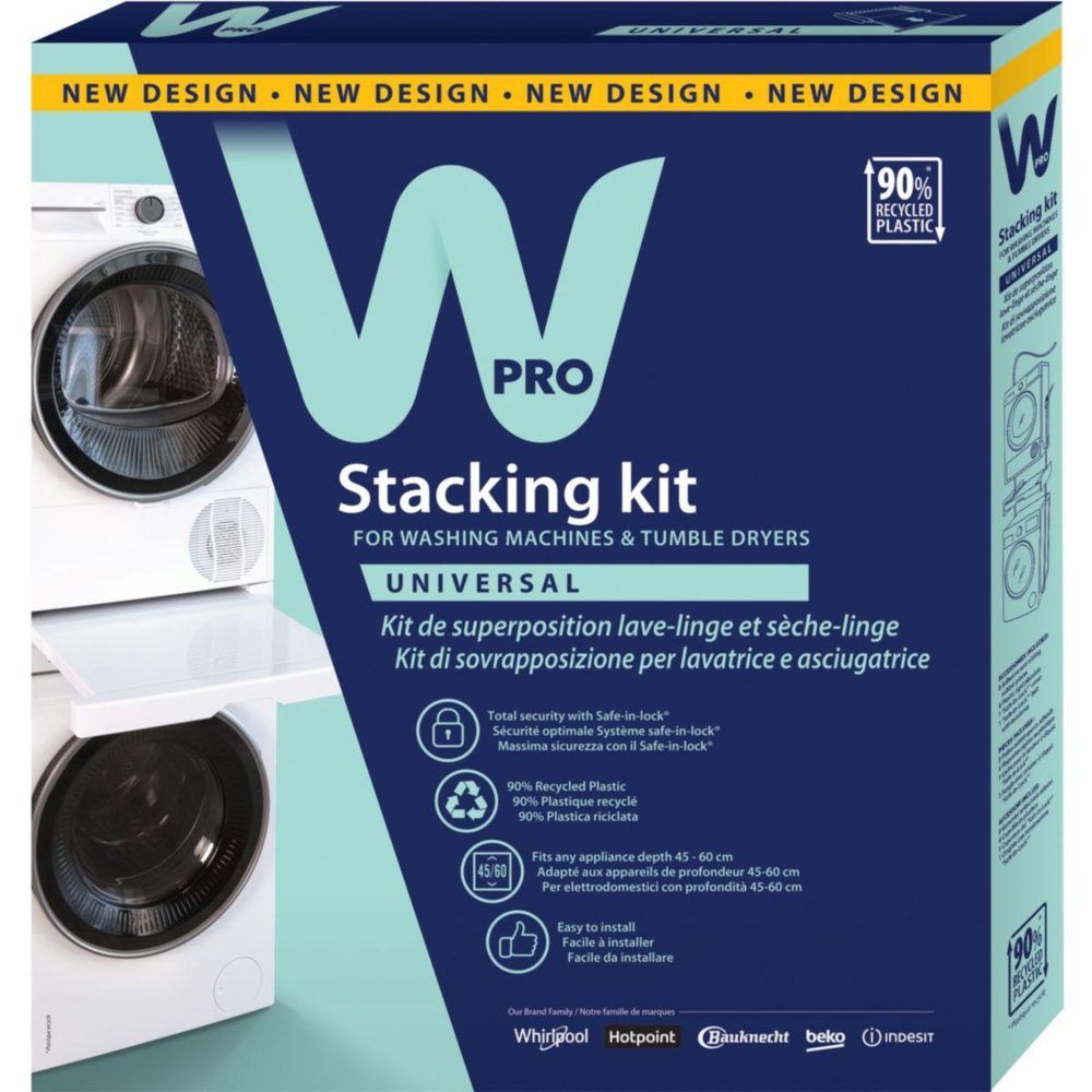 WPRO Kit de superposition colonne avec tablette coulissante – Solutions extérieures