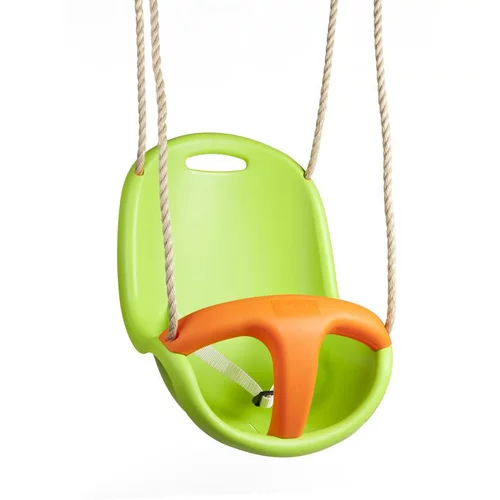 Siège de balançoire pour bébé en plastique vert et orange pour portique de 1,9 à 2,5 m