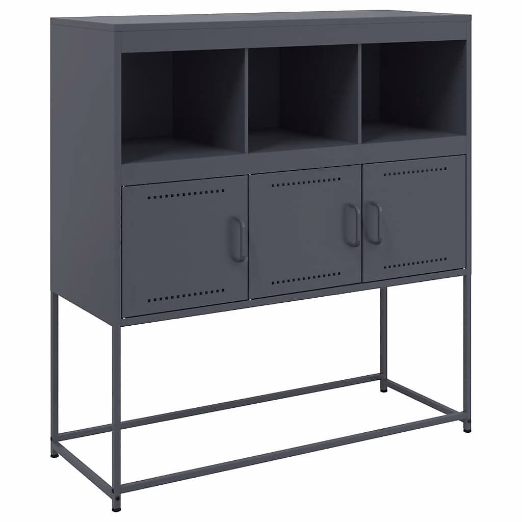 Buffet anthracite 100 – 5 × 39 × 107 cm acier vidaXL