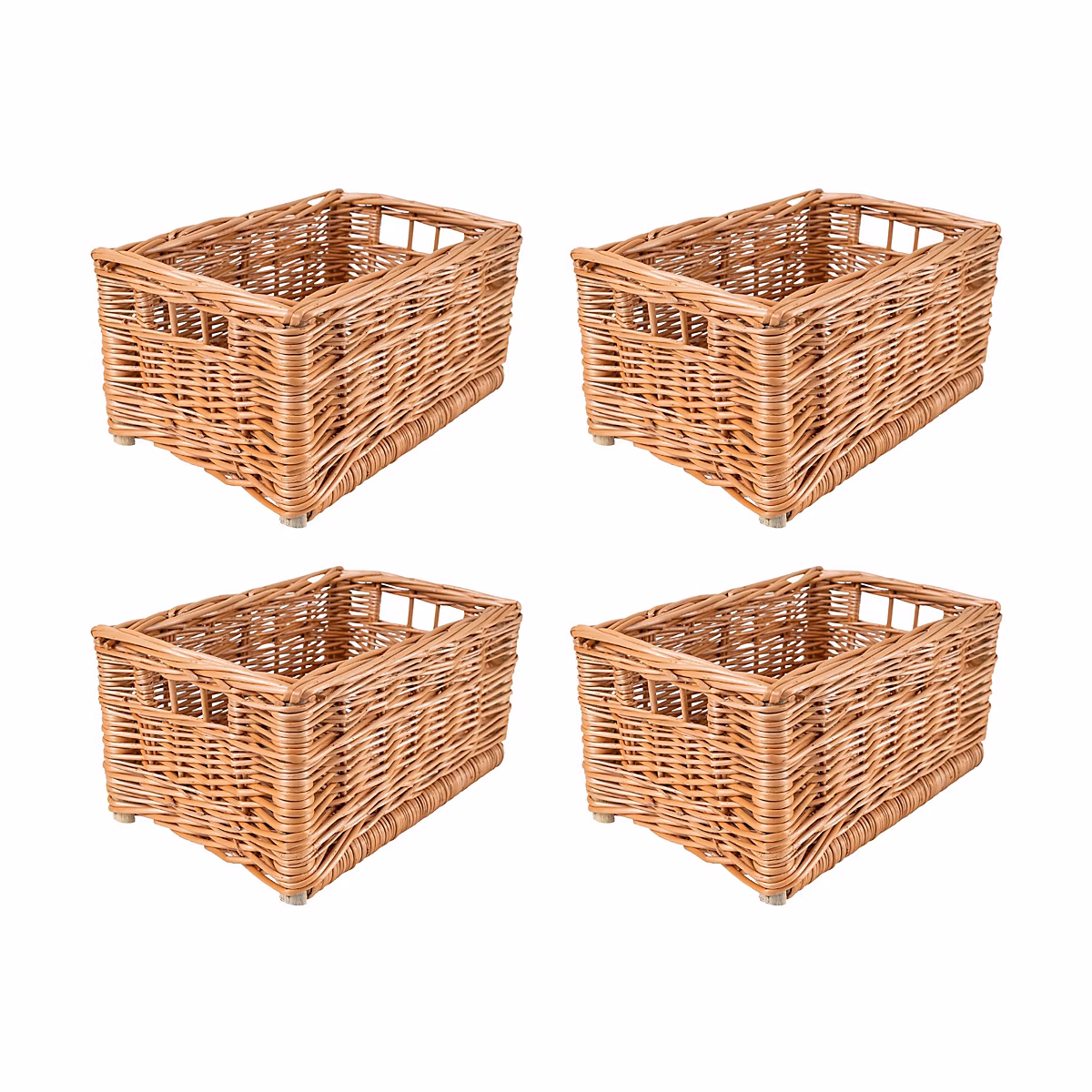 Creative Home Panier De Rangement En Osier 30 × 20 × 16 cm – Petit Panier Tressé Pour Salle De Bain Cuisine Maison, lot de 4
