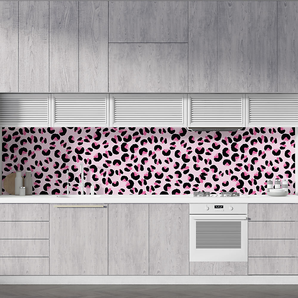 Crédence Adhésive Léopard Rose 100 × 40 cm