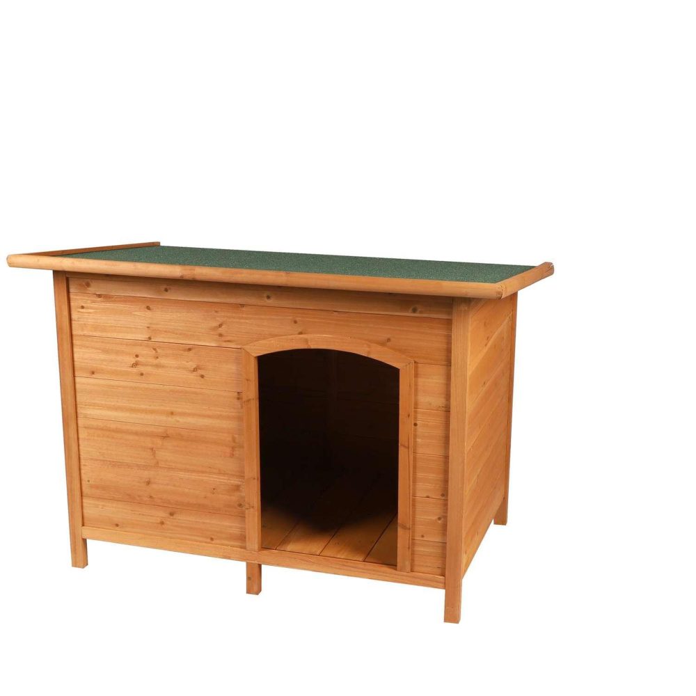 TOILINUX Niche pour chien tao avec toit amovible en bois naturel – Aménagement du jardin