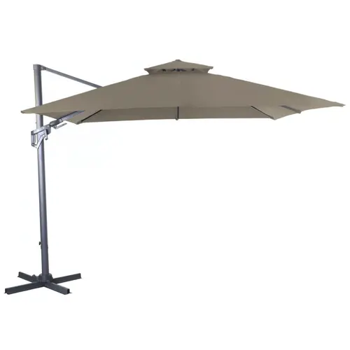 Parasol déporté carré coloris taupe - 300 x 300 cm