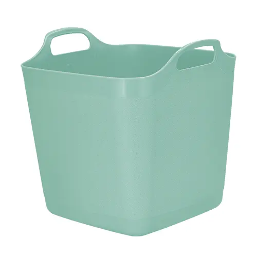 Panier souple carré coloris vert en plastique - 40 L