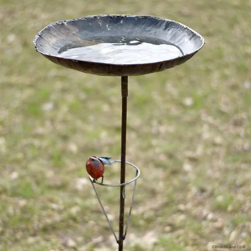 Tuteur métal avec bain grand modèle + 1 oiseau