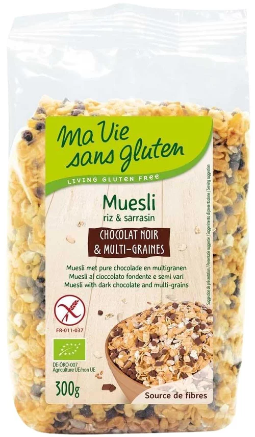 Muesli bio au chocolat noir et multi-graines - 300 gr