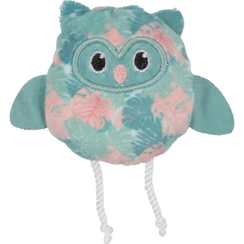 Jouet pour chat coloris bleu feuille Zolux hibou Ethi'cat - 9,5 x 9 x 11 cm