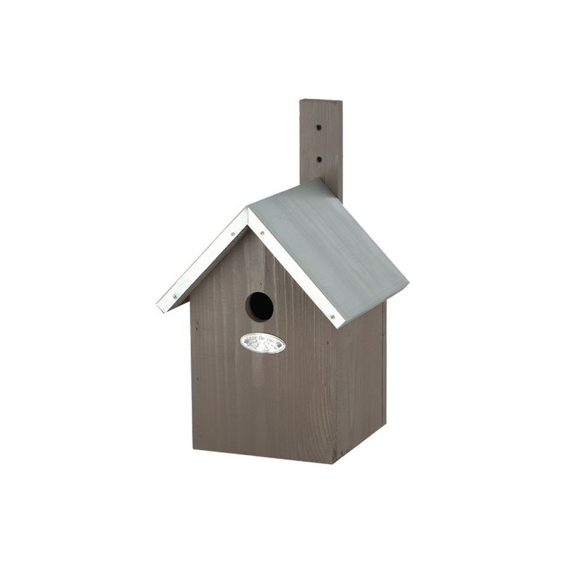 Nichoir en bois pour mésange bleue - toit en zinc