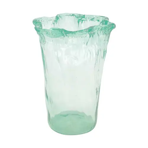 Vase en verre recyclé transparent grand modèle - Ø 18 x H 25 cm