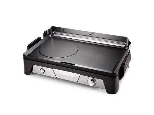 Plancha électrique Cook&Serve coloris noir en inox satiné Riviera & Bar 2040 W - 57,5 x 20 x 37 cm
