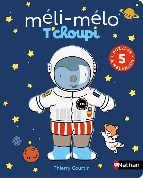 Livre puzzle Méli-mélo T'choupi - 5 puzzles de 15 pièces aux Éditions Nathan