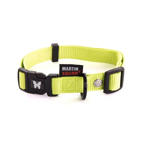 Collier réglable en nylon vert citron pour chien – 1,6x30/45 cm