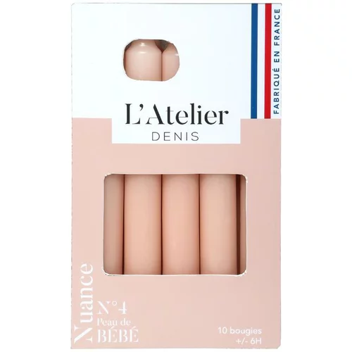 Bougie de ménage 17 cm rose L’Atelier de Denis - Le pack de 4