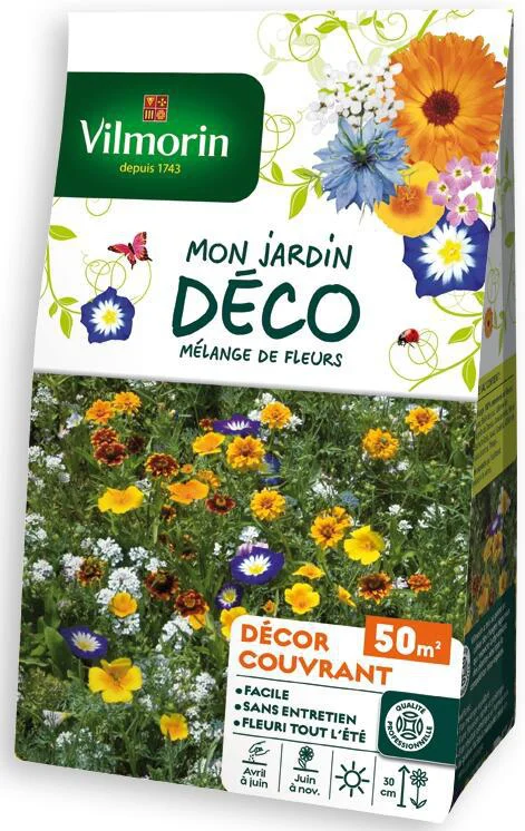 Graines de fleurs en mélange décor couvrant 50 m² Vilmorin - graines à semer