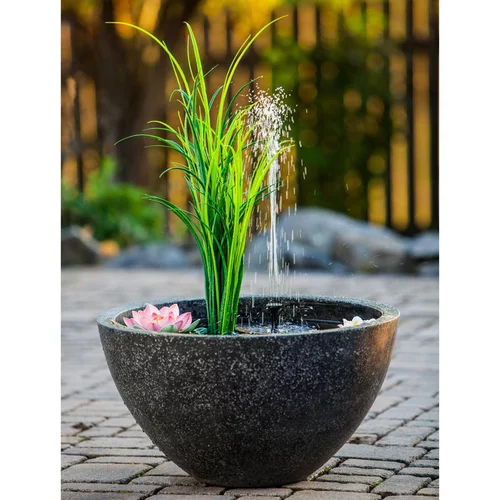 Fontaine ronde avec plantes artificielles - 55x55x30cm