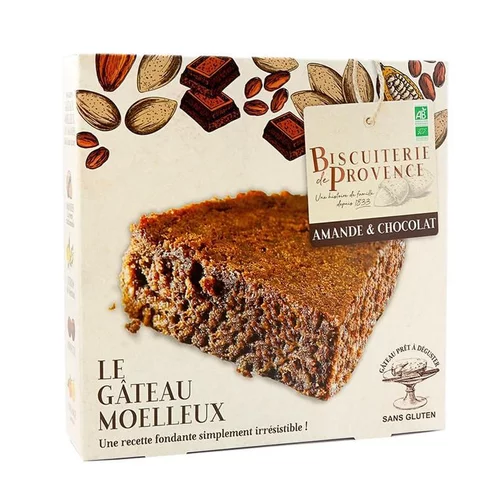 Gâteau gourmet aux amandes chocolat bio Biscuiterie de Provence - 250 g