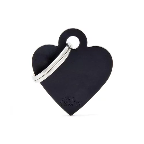Médaille basic petit cœur pour chien en aluminium noir