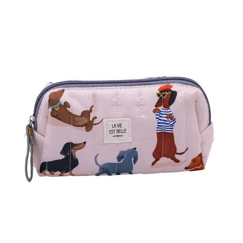 Petite trousse matelassée Cartesdart Teckels - 16,5 x 13,5 cm