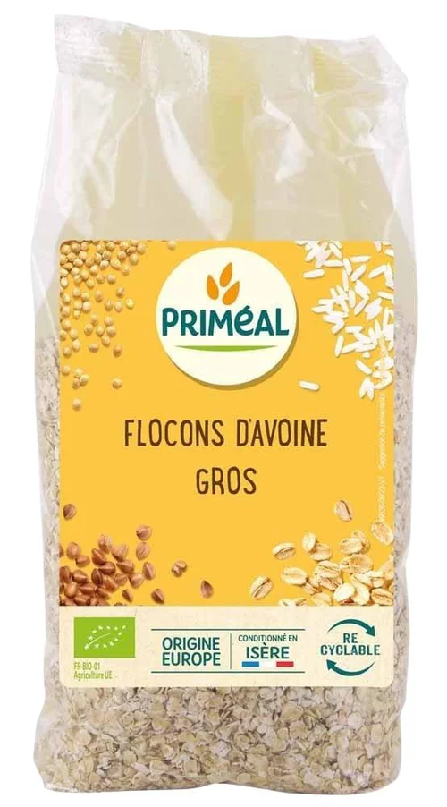 Flocons d’avoine gros bio en sachet de 500 g