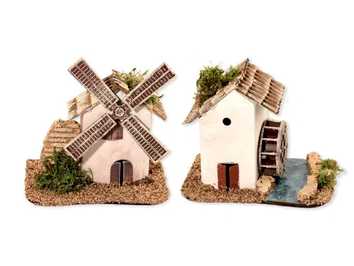 Décor de crèche de Noël moulin Santons Escoffier - 13 x 9 x 10 cm