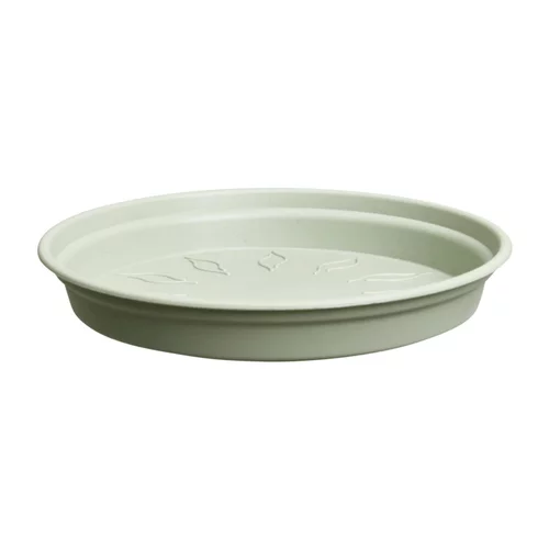 Soucoupe ronde en plastique vert pierre Elho green Basics - Ø 17 cm
