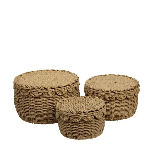Corbeille ronde en corde de papier - Ø 26,5 x H 16 cm